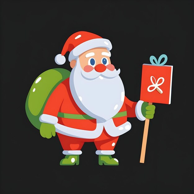 Photo jolly santa illustration cartoon santa character festive kris kringle design cheerful holiday art