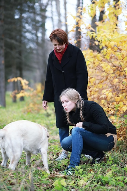 Jong meisje op een wandeling in de herfst