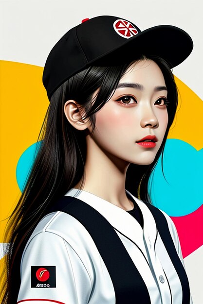 Jong mooi meisje met hoed met prachtige gelaatstrekken model schoonheid wallpaper achtergrond