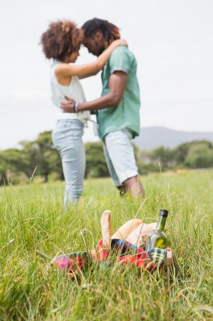 Jong stel op een picknick