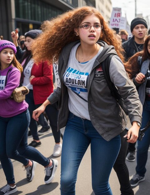 Foto jonge activisten die actie ondernemen