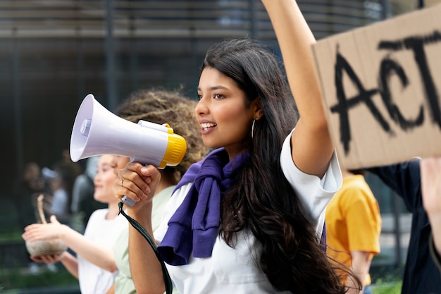 Jonge activisten die in actie komen