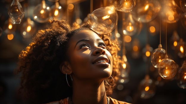 jonge Afrikaanse vrouw met afro kapsel