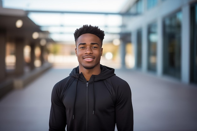 Foto jonge afro-amerikaanse man in sportkleding