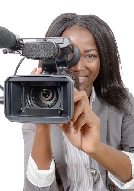Jonge Afro-Amerikaanse vrouwen met professionele videocamera