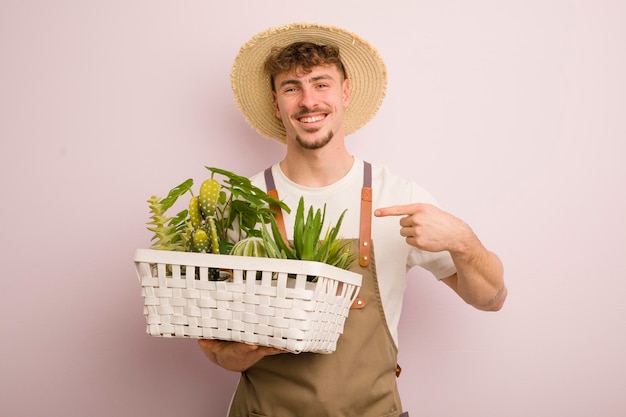 Jonge blanke man boer concept