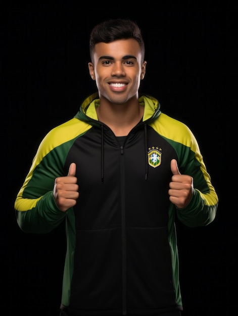 jonge Braziliaanse man gekleed in sportkleding, duidelijk actief en vol energie