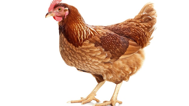 Jonge bruine kip geïsoleerd op witte achtergrond