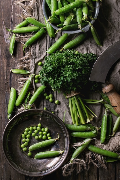 Jonge groene erwten