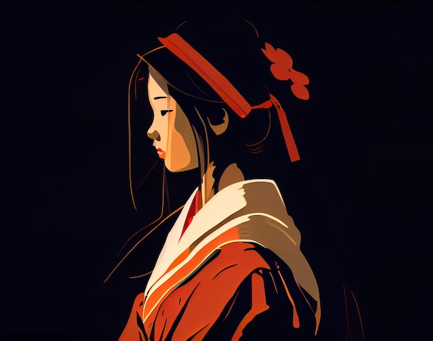 Jonge Japanse vrouw in traditionele kleding Aziatische kleding