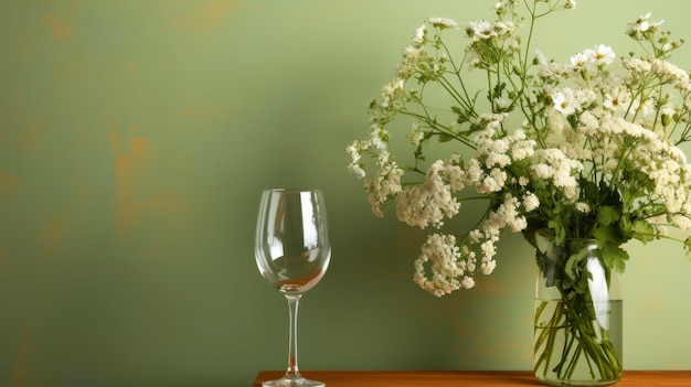 Jonge man glas wijn bloemen achtergrond HD illustraties.