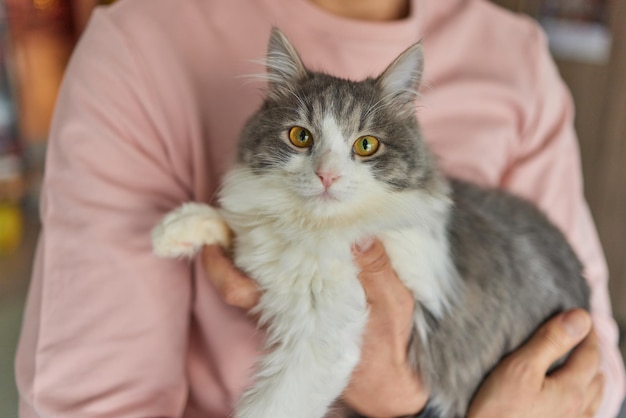 Jonge man in t-shirt met een kat