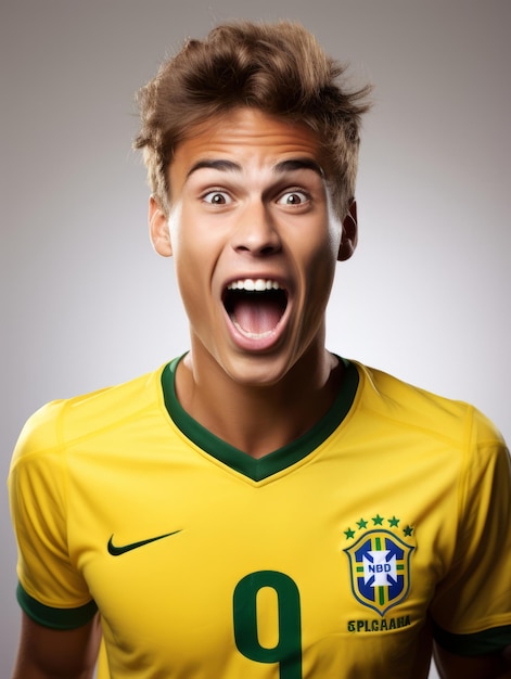 Foto jonge man met braziliaanse kenmerken die schrik lijkt te hebben