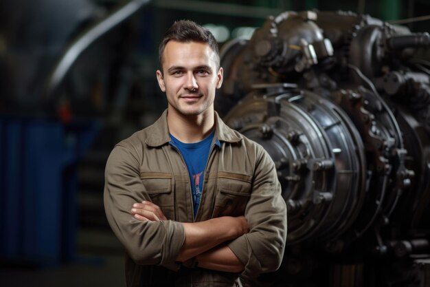 Foto jonge mannelijke industrieel ingenieur jonge professional op het werk