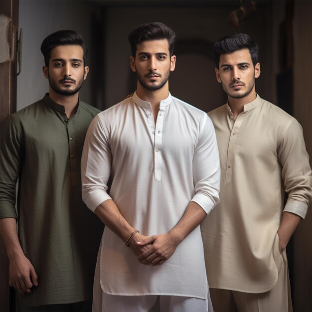 Jonge mannen dragen shalwar Kameez kurta mode levensstijl