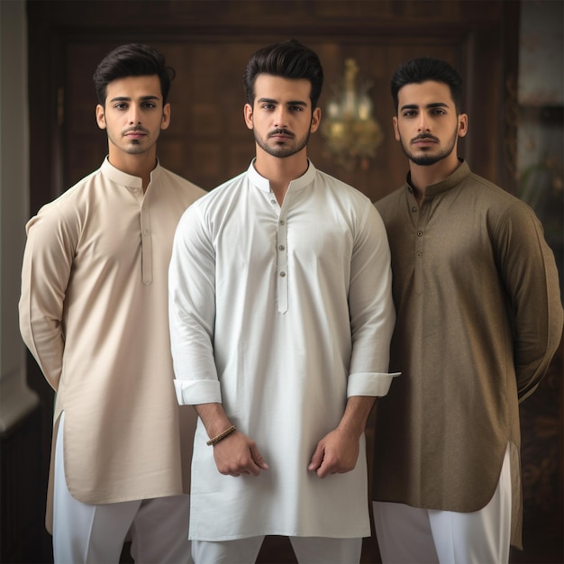 Jonge mannen dragen shalwar Kameez kurta mode levensstijl