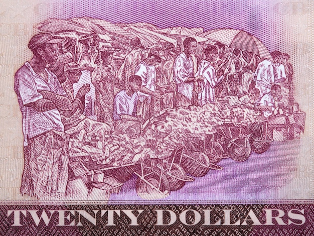 Jonge mannen langs de weg met scooters van Liberiaans geld
