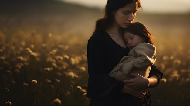 Foto jonge moeder en baby