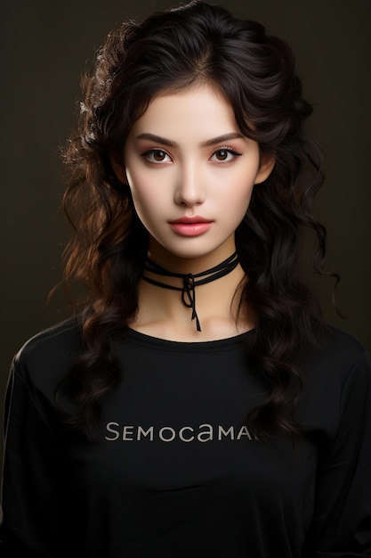 Jonge mooie Aziatische vrouw met Koreaanse make-up op haar gezicht en perfect schone huid en mooi