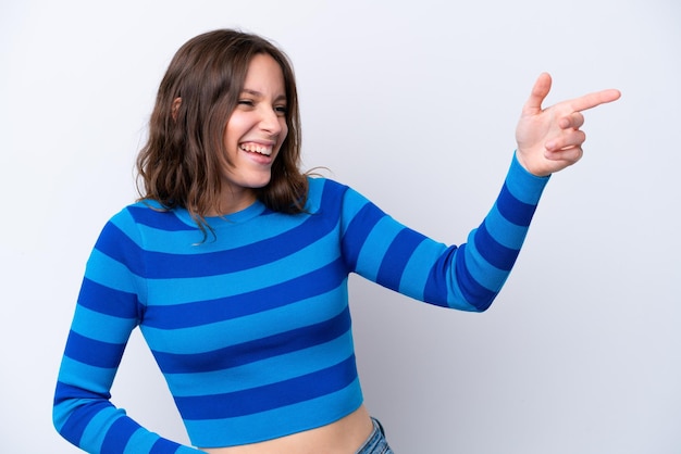 Jonge mooie blanke brunette vrouw.