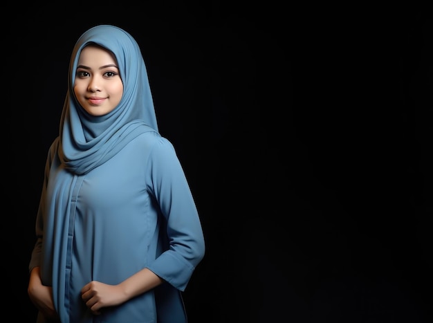 Jonge mooie moslimvrouw modieuze kleren op kantoor geïsoleerde achtergrond