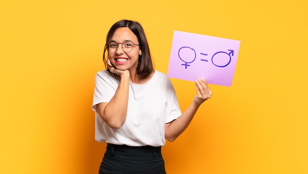 Jonge mooie vrouw gendergelijkheid concept