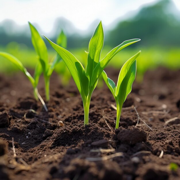 Jonge rijst op een groen veld