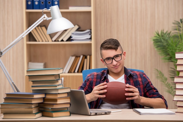 Jonge student die liever honkbal speelt dan studeren