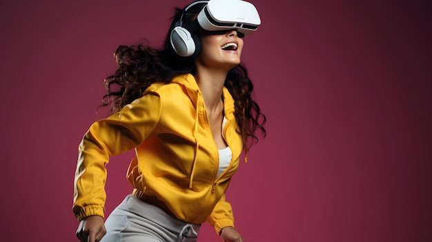 jonge vrouw met een virtual reality headset