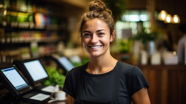 Jonge vrouw met haar achterover gebonden