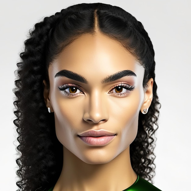 Jonge vrouw met ideale huid voor schoonheidsproducten Generatieve AI