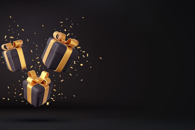 Jonge vrouw online winkelen op Black Friday achtergrond 42