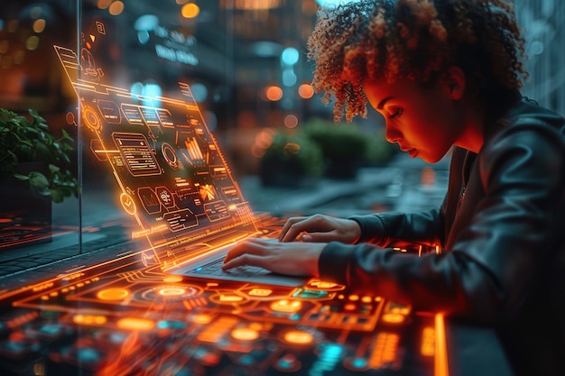 Foto jonge vrouwen die naar elektronische schermen kijken