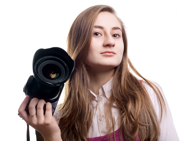 Jonge vrouwenfotograaf