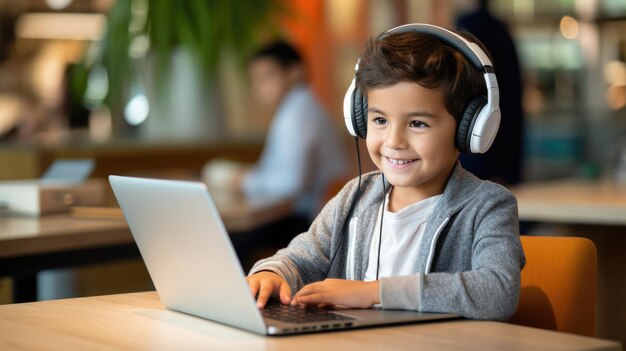 Jongen die een tablet gebruikt voor online leren