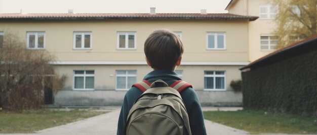 Jongen die school terug naar school bekijkt Generatieve AI