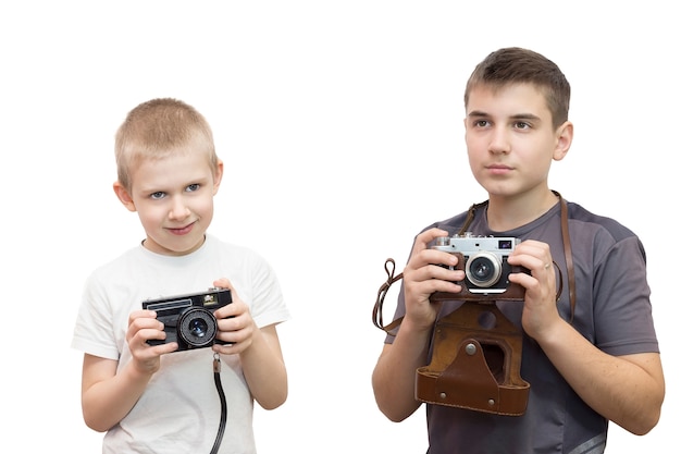 Jongen fotograaf camera