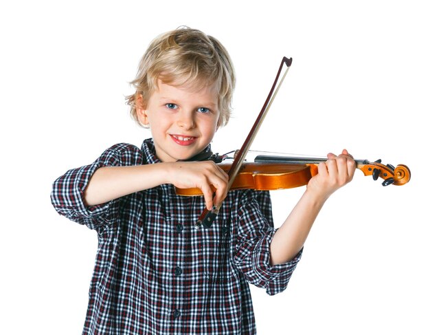 Foto jongen kleine violist