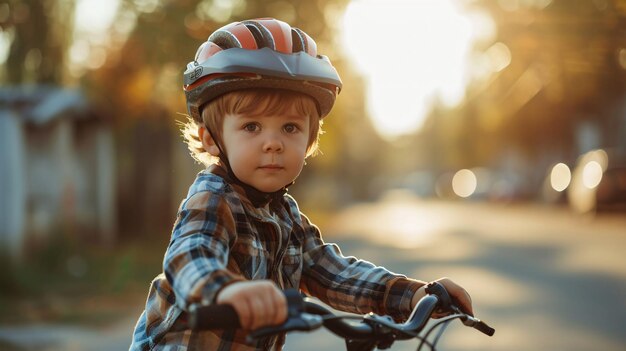 Jongere in beschermende hoofddeksels fietsen