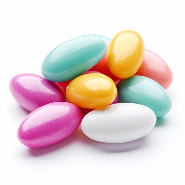 Photo jordan almonds with white background high quality