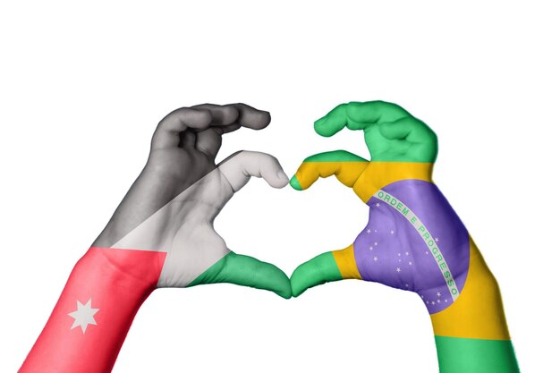 Jordan Brazil Heart Hand gesture making heart Clipping Path