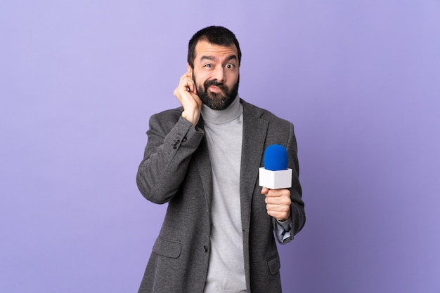 Journalist man in studio