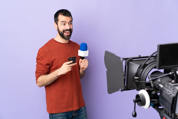 Journalist man in studio