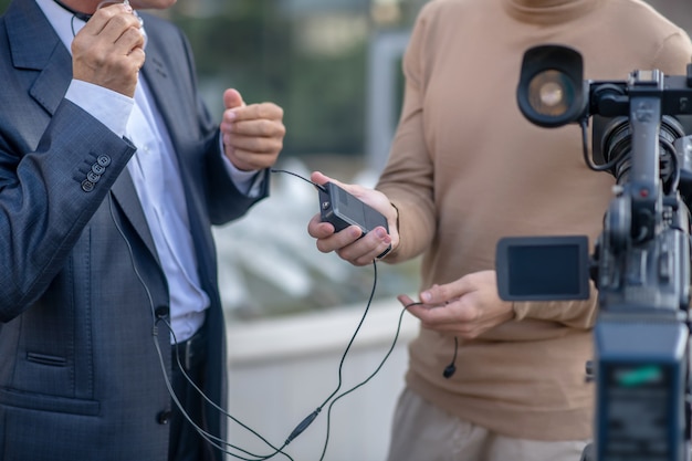 Journalist taking an interview