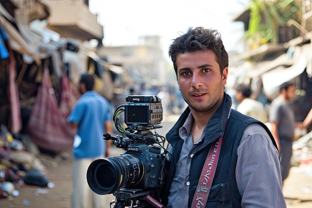 Journalist verslaggever uit een oorlogsgebied