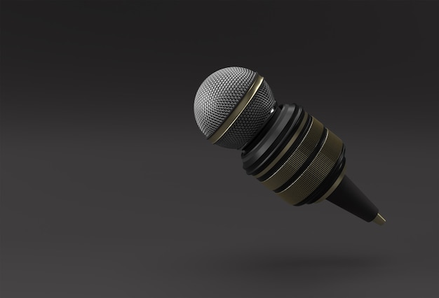 Journalistiek concept. Live nieuws Mic met Camera 3D Renderind Achtergrond