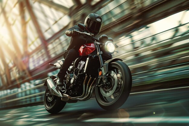 Journey alongside the fearless motorcycle rider as generative ai