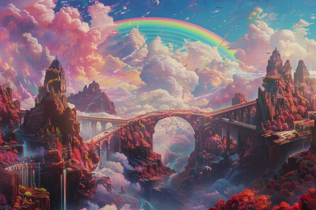 Journey alongside travelers crossing the rainbow b generative ai