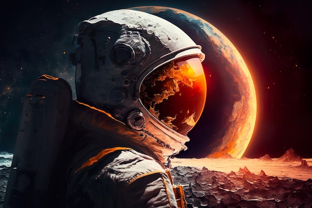 A Journey to the Moon An Astronaut's Space Odyssey of Fusion and Transformation AI Generated