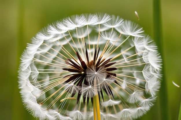 A Journey of New Beginnings Dandelion Seeds Floating on Breeze